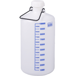 Storage bottle w/o thread. con., HDPE, 10 l, w/ cap