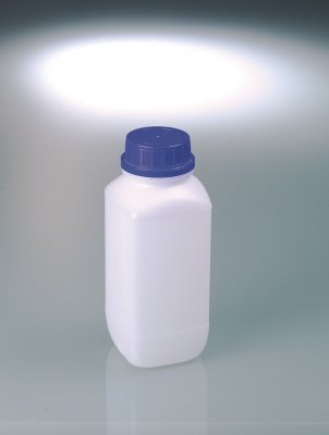 Flaska HDPE 1000 ml med kork UN-godkänd