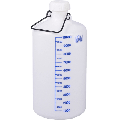 Storage bottle w/o thread. con., HDPE, 10 l, w/ cap