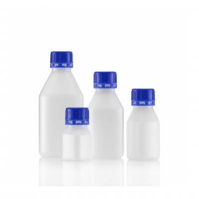 Rectangular bottle, HDPE, 50 ml, natural, Safe grip, narrow neck, 1 pcs [excl. lid]