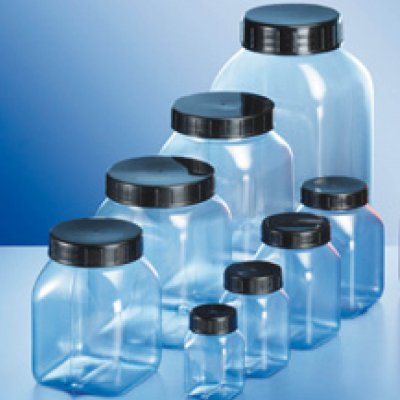 Square container, PVC, 200 ml, natural, wide neck, 1 pcs [excl. lid]
