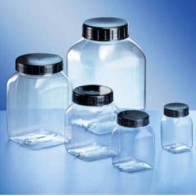 Square container, PETG, 500 ml, natural, wide neck, 1 pcs [excl. lid]