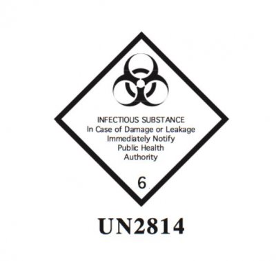 Label 50 mm paper UN2814 PI602 8/sheet