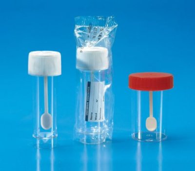 Test tube with spoon, PS, 25 ml, incl. lid, 400 pcs/pack
