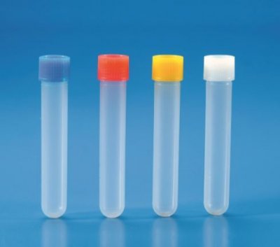 Provrör steril med skruvkork PP, 15 ml (100 st) – gul