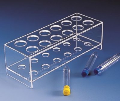 Test tube rack, PMMA, 2-tier, Ø 32 mm, 12 place, 1 pcs