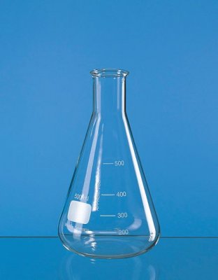 Erlenmeyer flaska smal hals,. Boro 3.3 DIN 12380, 25 ML