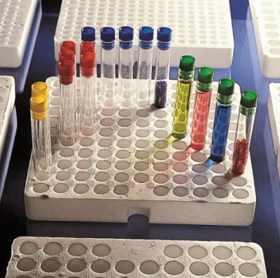 Test tube tray, EPS, Ø 8,5 mm, 250 places, 1 pcs