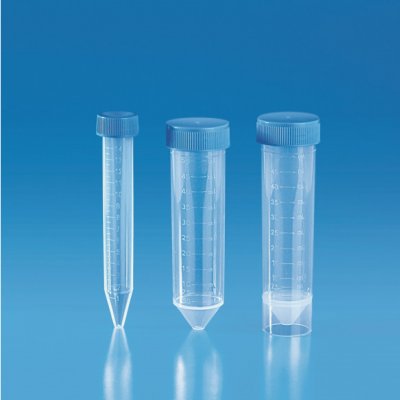 Centrifugrör 50 ml 30 x 115 mm PP med kjol och blå kork. Steril 600st/FP (6x100 st) CE-IVD