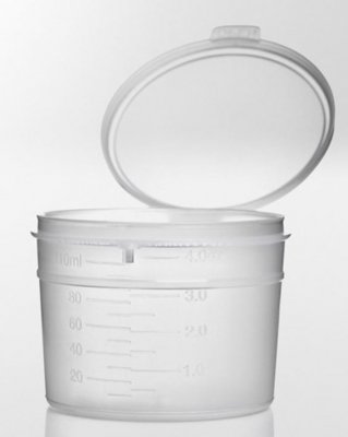 Burk PP med vidhängande snäpplock, 120 ml