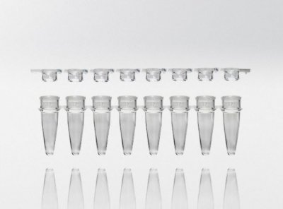 PCR microCentrifugrör PP, 0,2ml, med kork