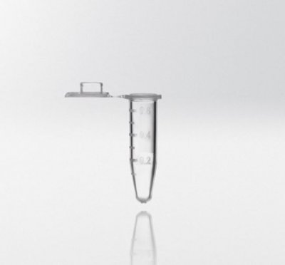 Mikrorör PP, 0,5mL med vidhängande snäpplock, graderad, autoklaverbar, CE IVD, 5000st/FP