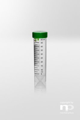 Centrifugrör PP m. skruvkork 50ml konisk botten m. kjol, steril R 250st/fp