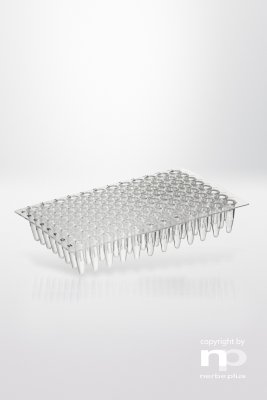 PCR-platta PP, 96x0,2ml, utan kjol, platt