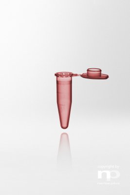 MicroCentrifugrör PP, 1,5ml, med kork, röd