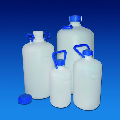 Carboy, HDPE, 10 L, wide neck and handle, incl. lid, 1 pcs