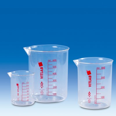 Bägare Griffin PMP,tryckt röd skala/ grad 400 ml/6