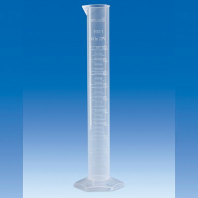 Volumetric cylinder, PP, 500 ml, class B tall form, raised scale, 1 pcs