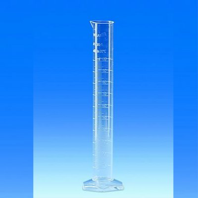 Volumetric cylinder, PMP, 250 ml, class A, CC tall form, raised scale, 1 pcs